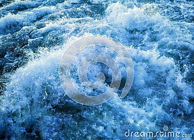 Water flow waves blue Stock Photo